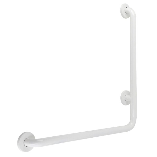 Kingston Brass Traditional GBL1424CSLW 24"x 24" L-Shaped Grab Bar - Left Hand, White, 27.06 L, Stainless Steel GBL1424CSLW - main